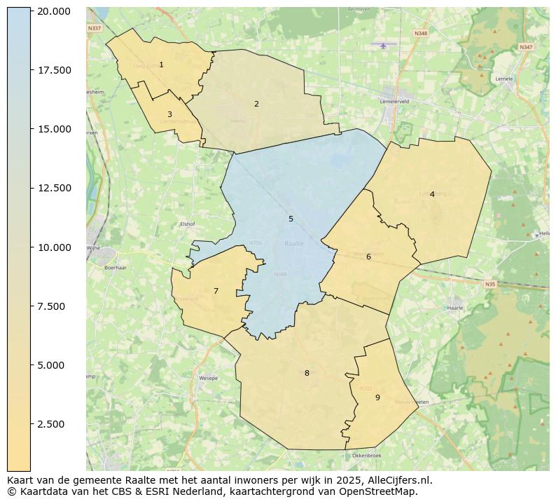 Afbeelding van de gemeente Raalte op de kaart.