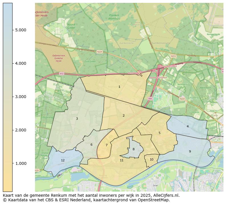 Afbeelding van de gemeente Renkum op de kaart.