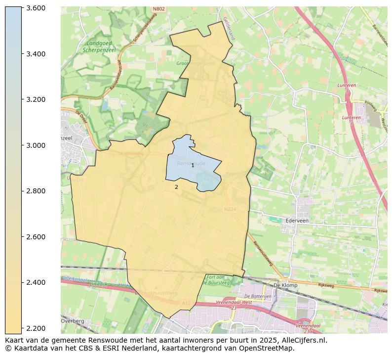 Afbeelding van de gemeente Renswoude op de kaart.
