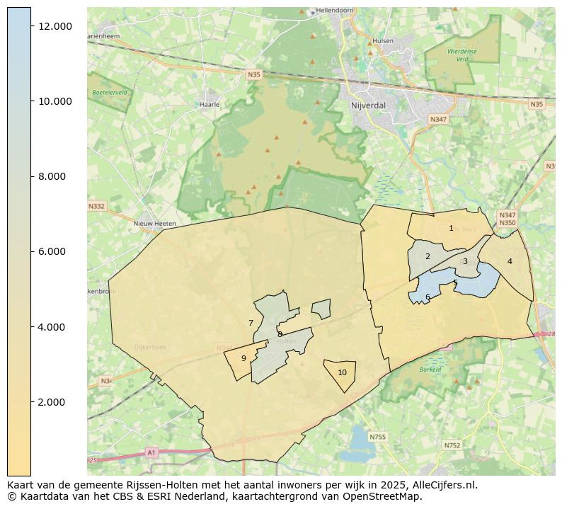 Afbeelding van de gemeente Rijssen-Holten op de kaart.