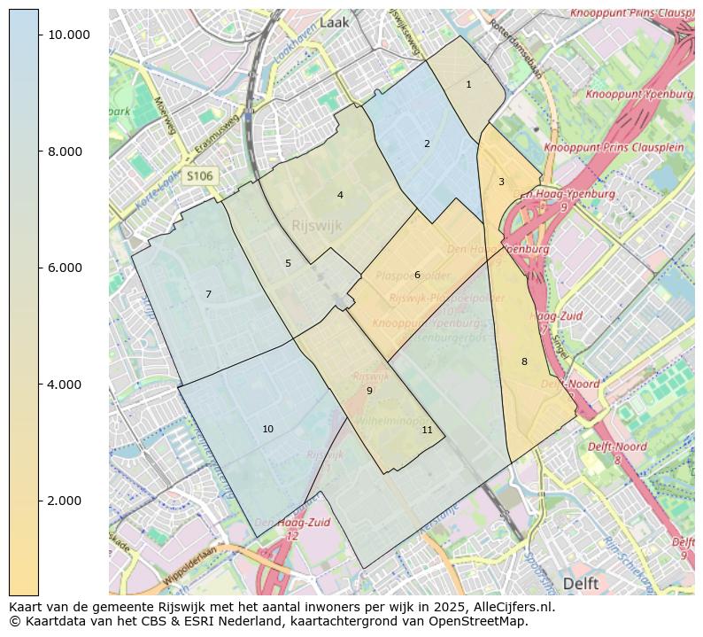 Afbeelding van de gemeente Rijswijk op de kaart.