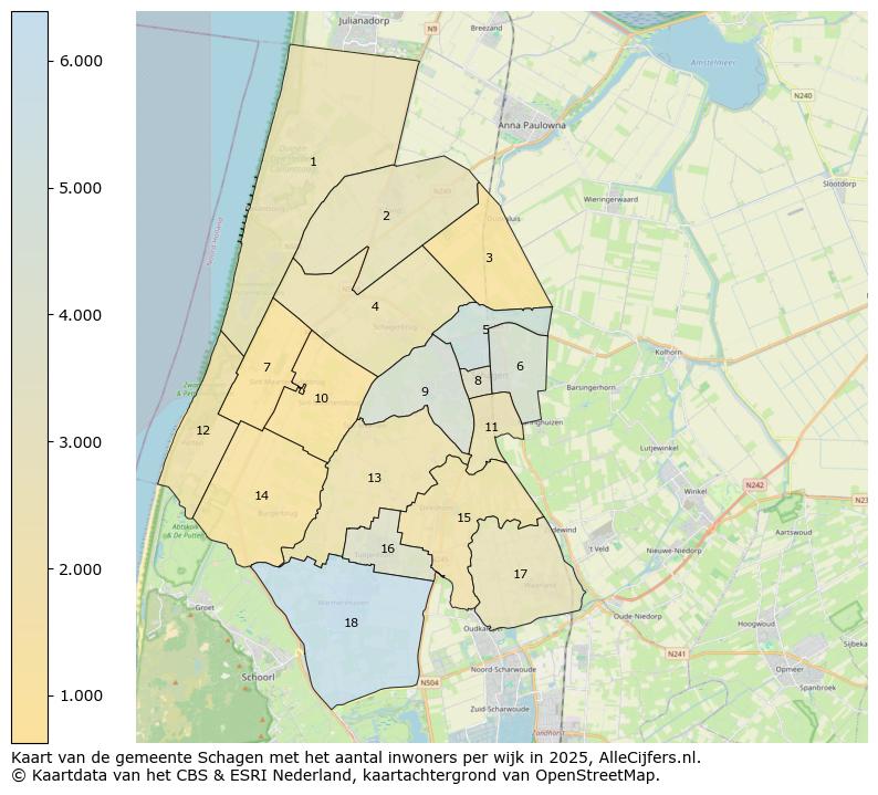 Afbeelding van de gemeente Schagen op de kaart.