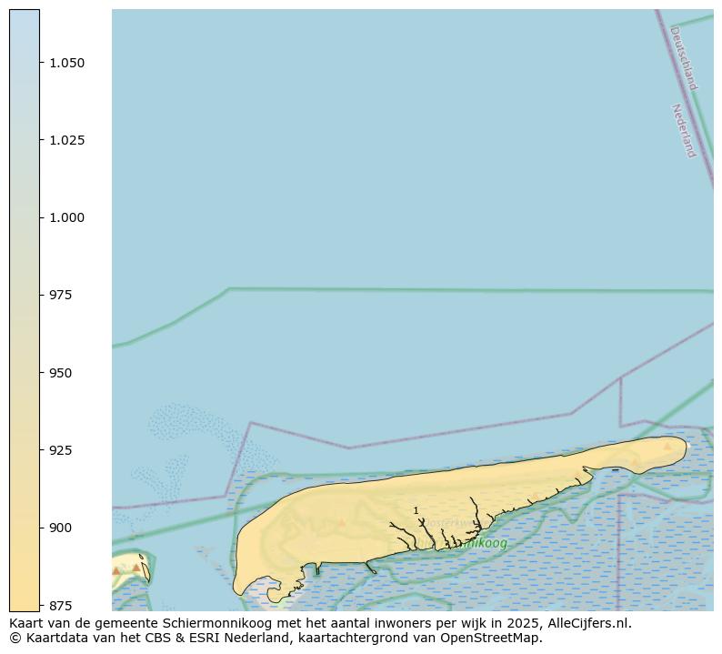 Afbeelding van de gemeente Schiermonnikoog op de kaart.