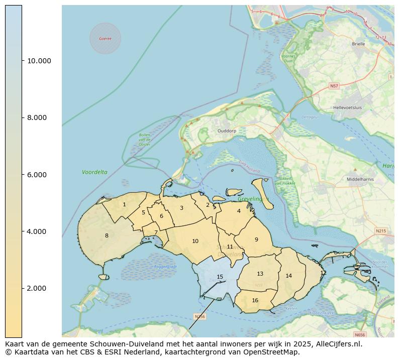 Afbeelding van de gemeente Schouwen-Duiveland op de kaart.