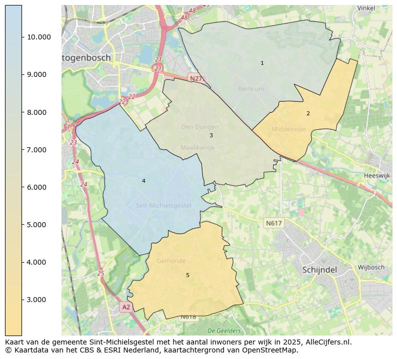 Afbeelding van de gemeente Sint-Michielsgestel op de kaart.
