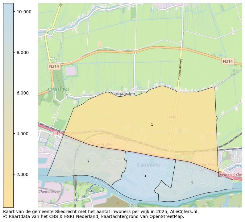 Afbeelding van de gemeente Sliedrecht op de kaart.