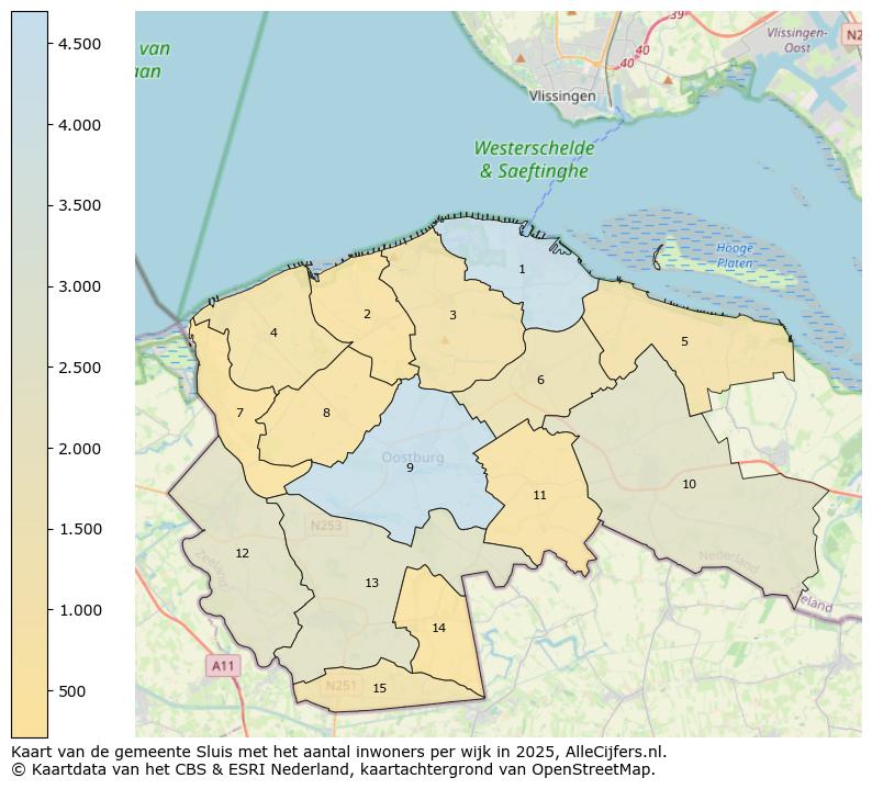 Afbeelding van de gemeente Sluis op de kaart.