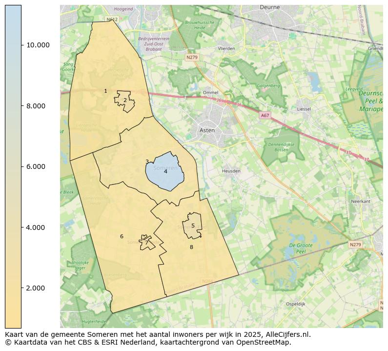 Afbeelding van de gemeente Someren op de kaart.