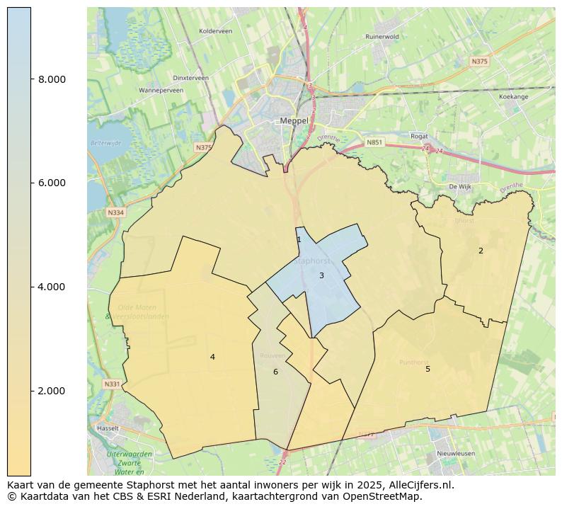Afbeelding van de gemeente Staphorst op de kaart.