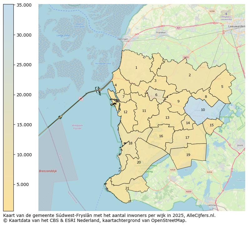 Afbeelding van de gemeente Súdwest-Fryslân op de kaart.