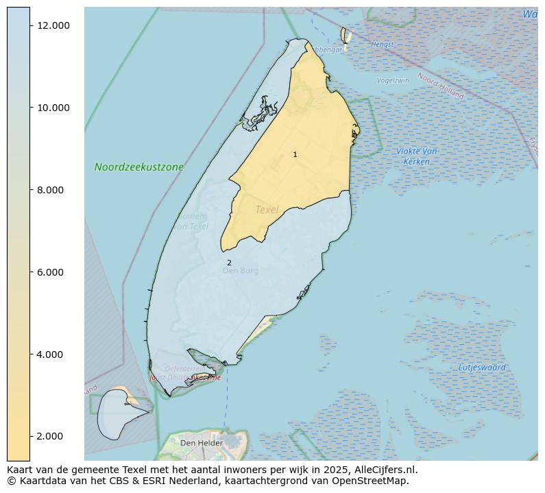 Afbeelding van de gemeente Texel op de kaart.