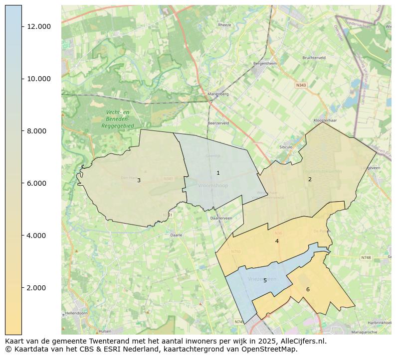 Afbeelding van de gemeente Twenterand op de kaart.
