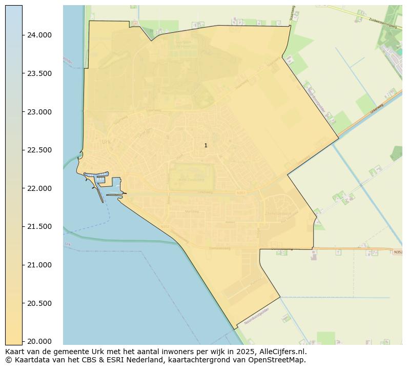 Afbeelding van de gemeente Urk op de kaart.