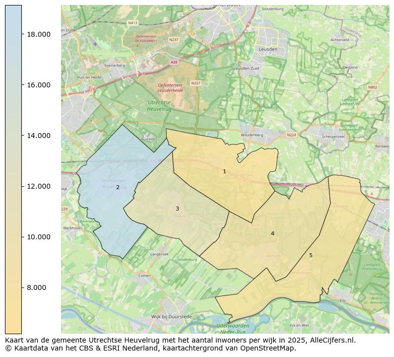 Afbeelding van de gemeente Utrechtse Heuvelrug op de kaart.