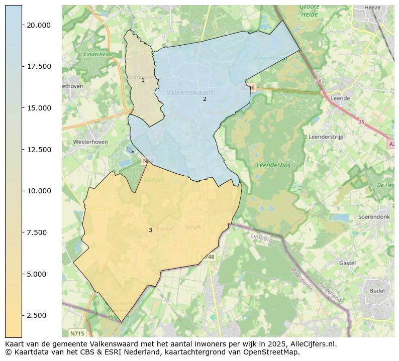 Afbeelding van de gemeente Valkenswaard op de kaart.