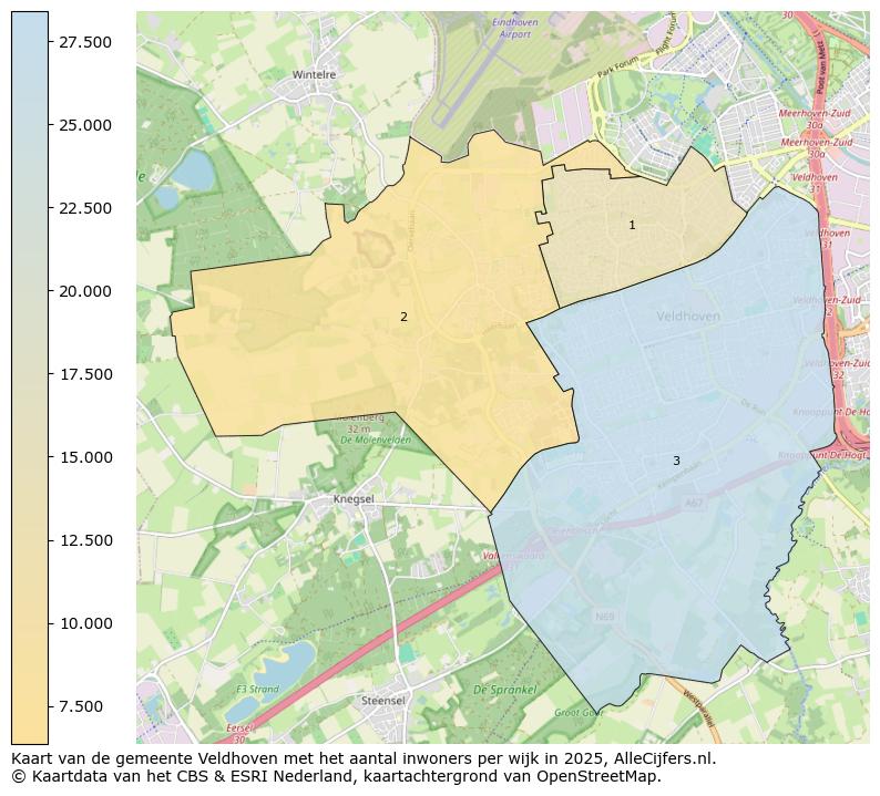 Afbeelding van de gemeente Veldhoven op de kaart.