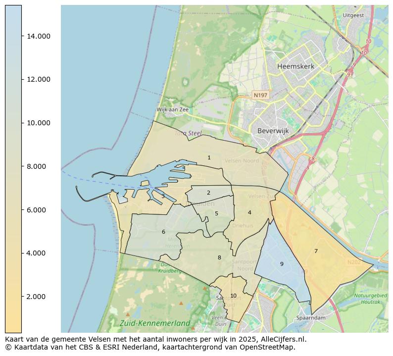 Afbeelding van de gemeente Velsen op de kaart.