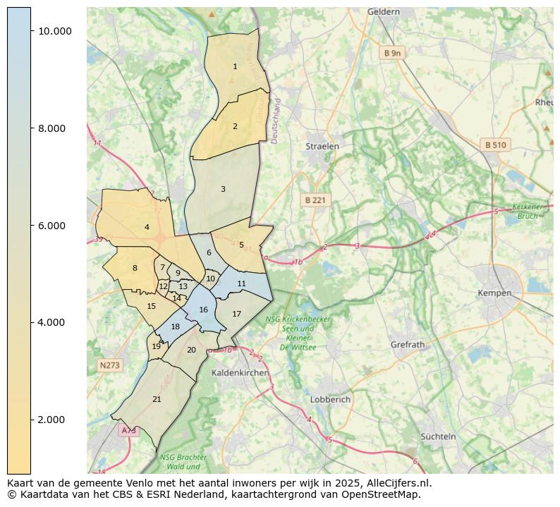 Afbeelding van de gemeente Venlo op de kaart.