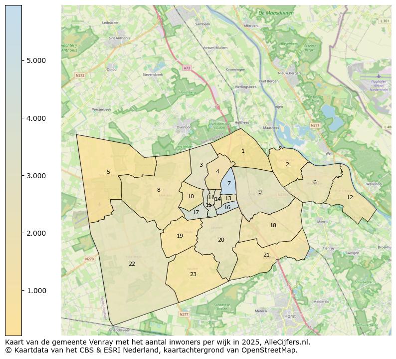 Afbeelding van de gemeente Venray op de kaart.