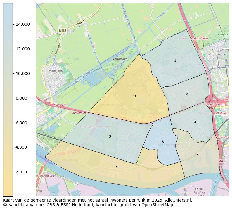 Afbeelding van de gemeente Vlaardingen op de kaart.