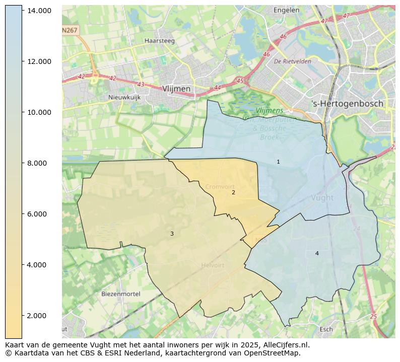 Afbeelding van de gemeente Vught op de kaart.