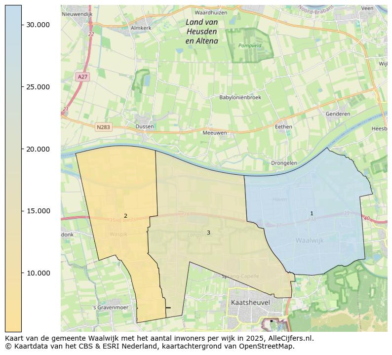 Afbeelding van de gemeente Waalwijk op de kaart.