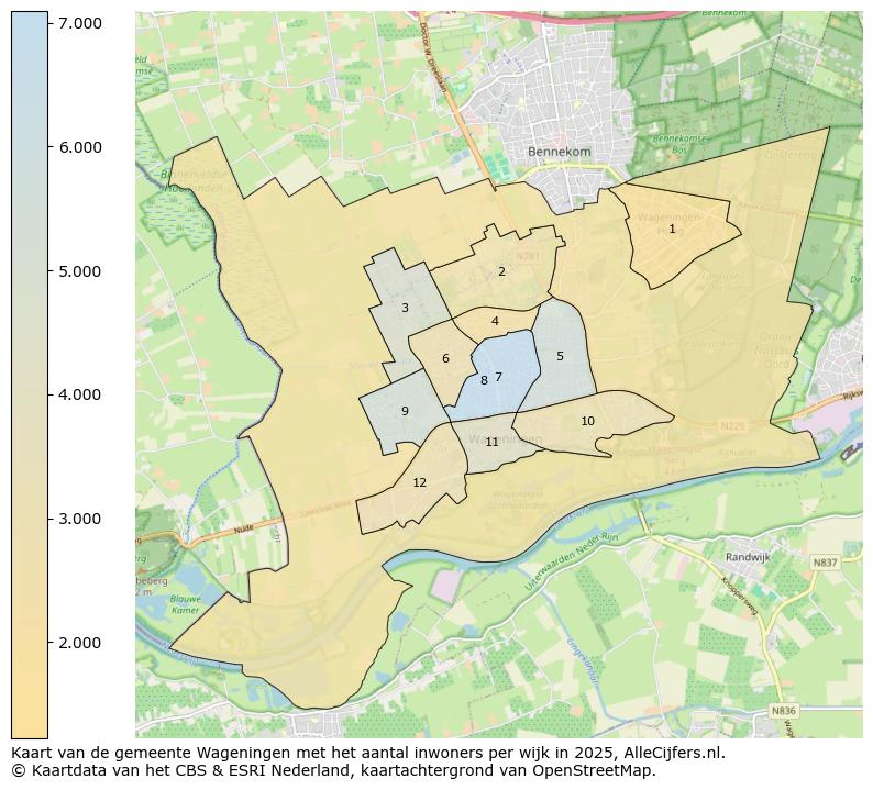 Afbeelding van de gemeente Wageningen op de kaart.