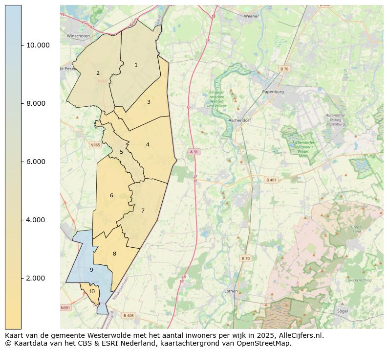 Afbeelding van de gemeente Westerwolde op de kaart.