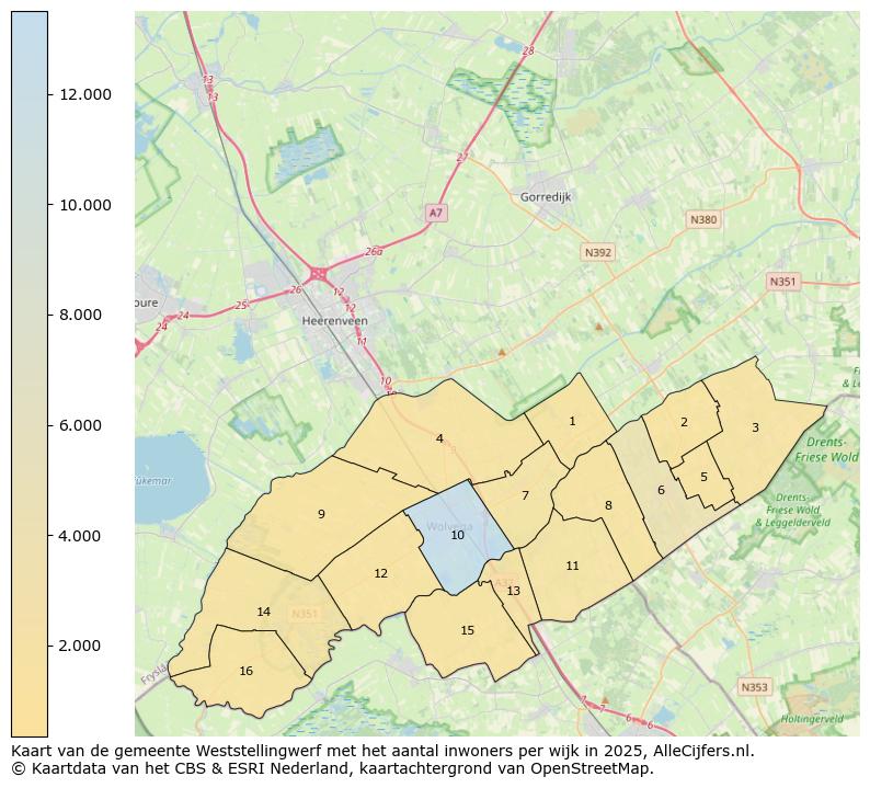 Afbeelding van de gemeente Weststellingwerf op de kaart.