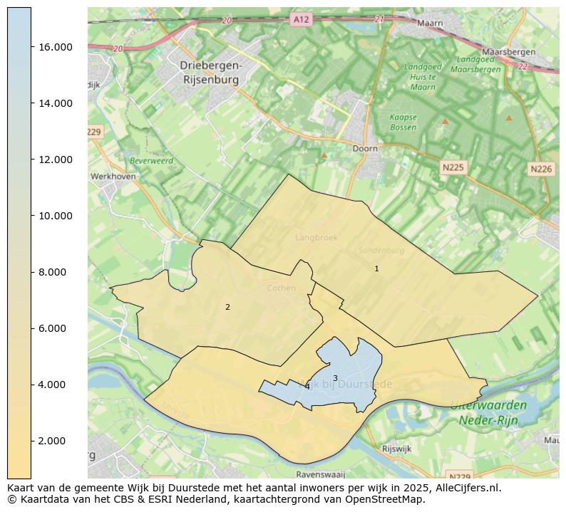 Afbeelding van de gemeente Wijk bij Duurstede op de kaart.