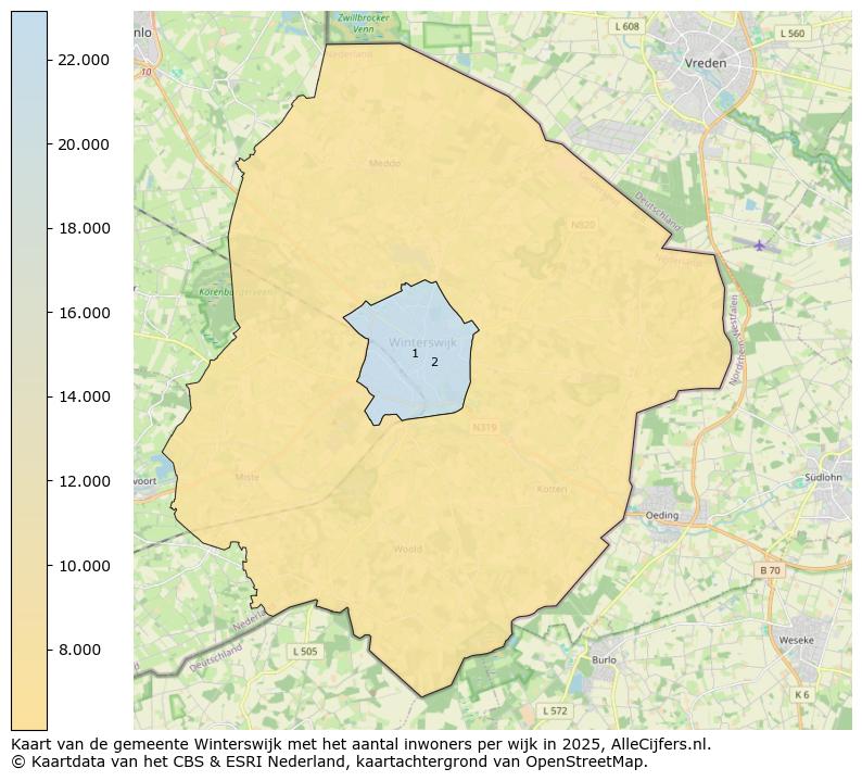 Afbeelding van de gemeente Winterswijk op de kaart.