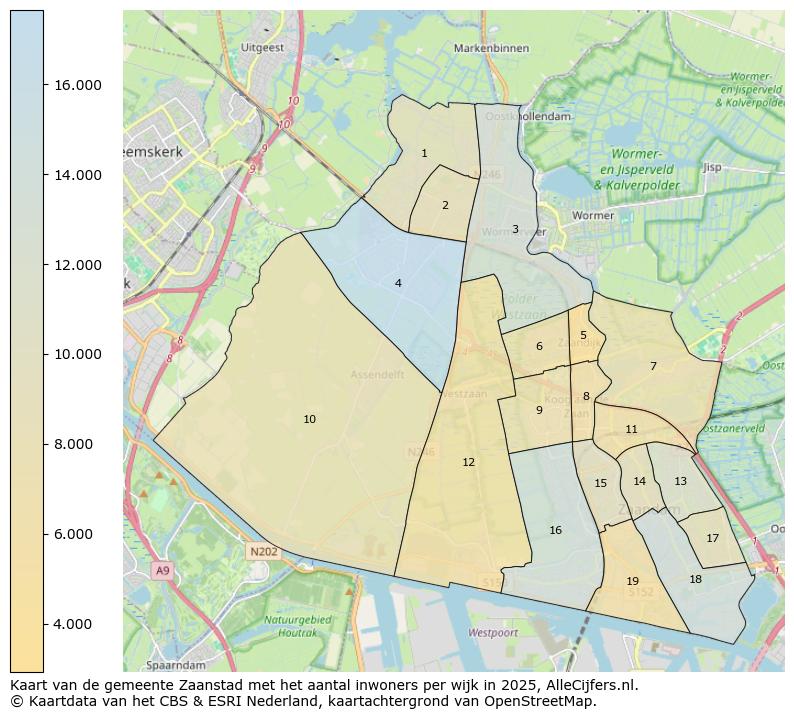 Afbeelding van de gemeente Zaanstad op de kaart.