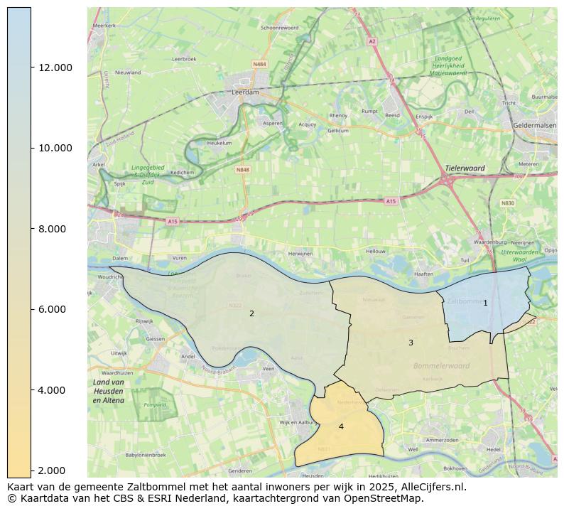 Afbeelding van de gemeente Zaltbommel op de kaart.