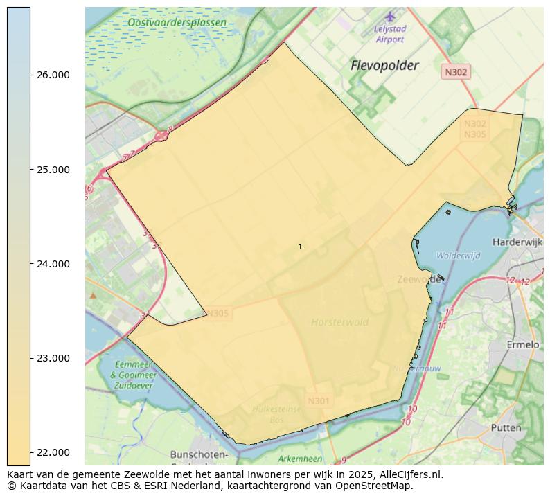 Afbeelding van de gemeente Zeewolde op de kaart.
