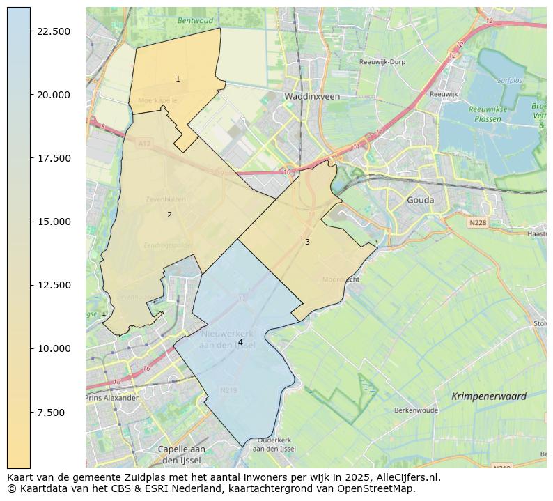 Afbeelding van de gemeente Zuidplas op de kaart.