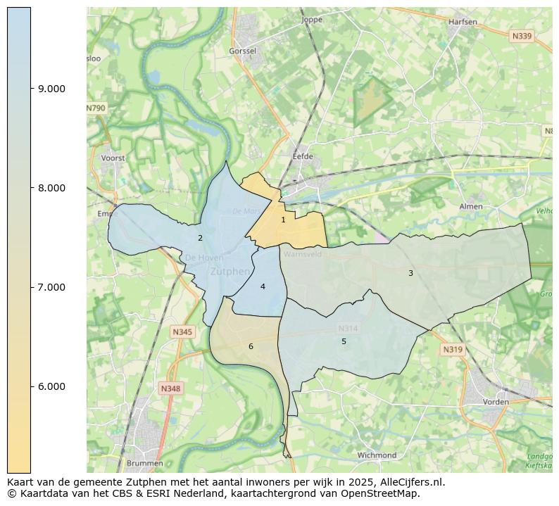 Afbeelding van de gemeente Zutphen op de kaart.