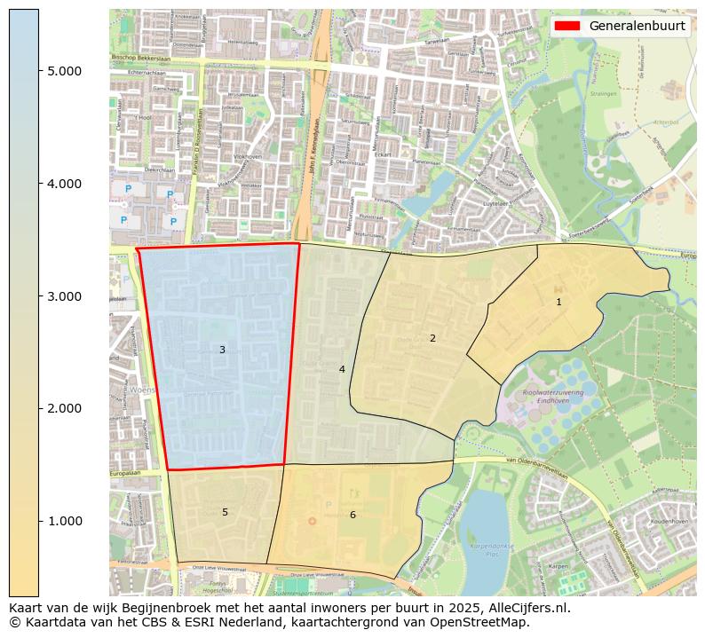 Afbeelding van de Generalenbuurt op de kaart.