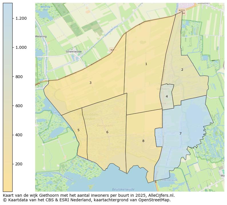 Afbeelding van de wijk Giethoorn op de kaart.