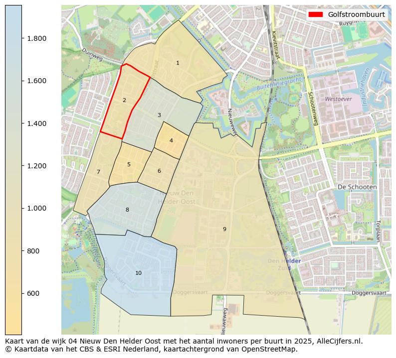 Afbeelding van de Golfstroombuurt op de kaart.