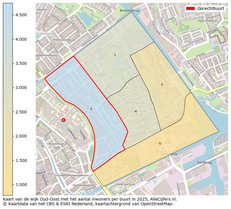 Afbeelding van de Gorechtbuurt op de kaart.