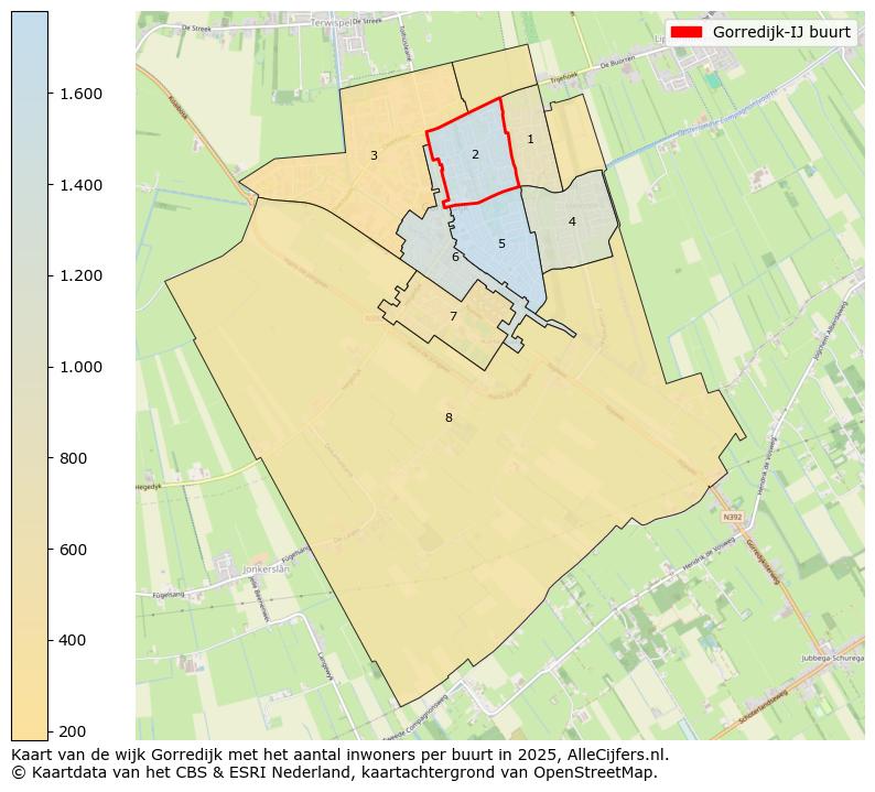 Afbeelding van de Gorredijk-IJ buurt op de kaart.