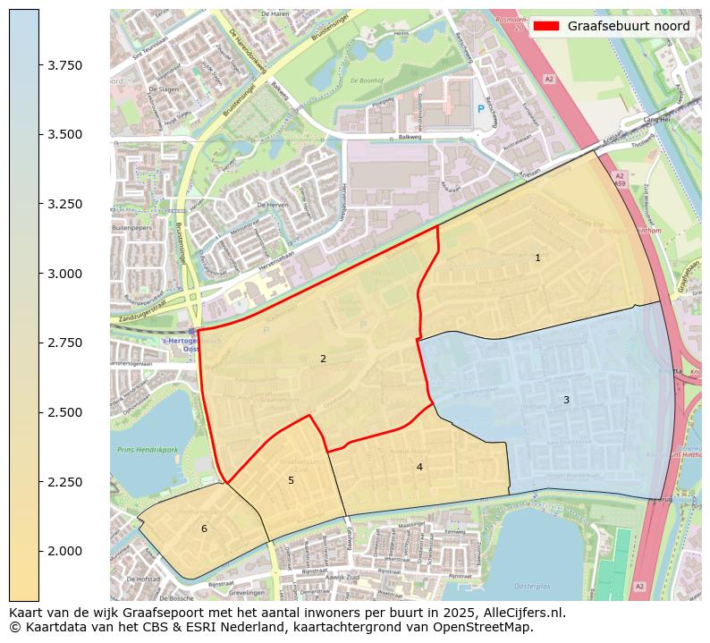 Afbeelding van de Graafsebuurt noord op de kaart.