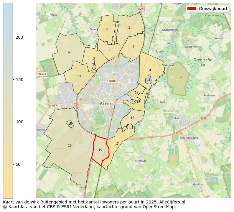 Afbeelding van de Graswijkbuurt op de kaart.