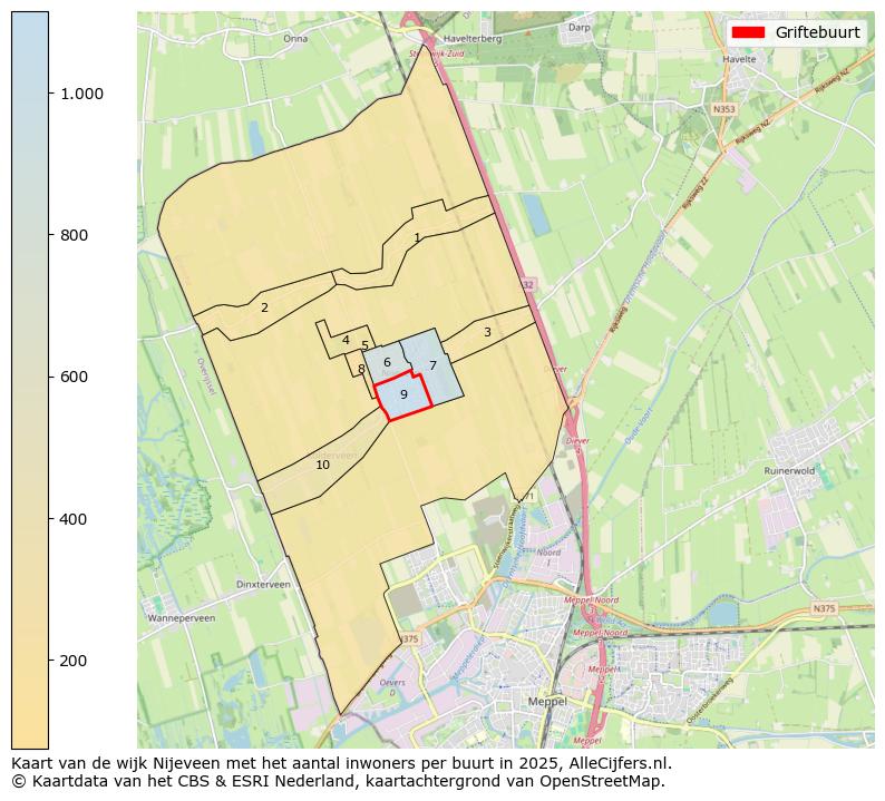 Afbeelding van de Griftebuurt op de kaart.