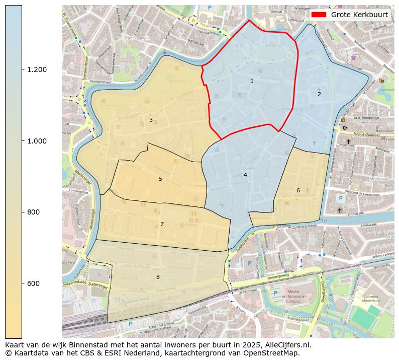 Afbeelding van de Grote Kerkbuurt op de kaart.
