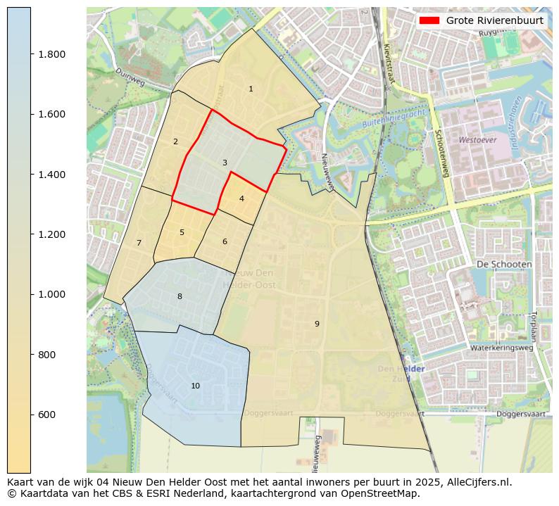 Afbeelding van de Grote Rivierenbuurt op de kaart.