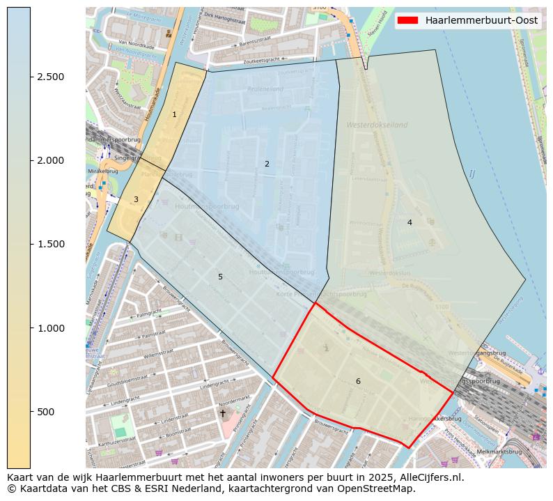 Afbeelding van de Haarlemmerbuurt-Oost op de kaart.