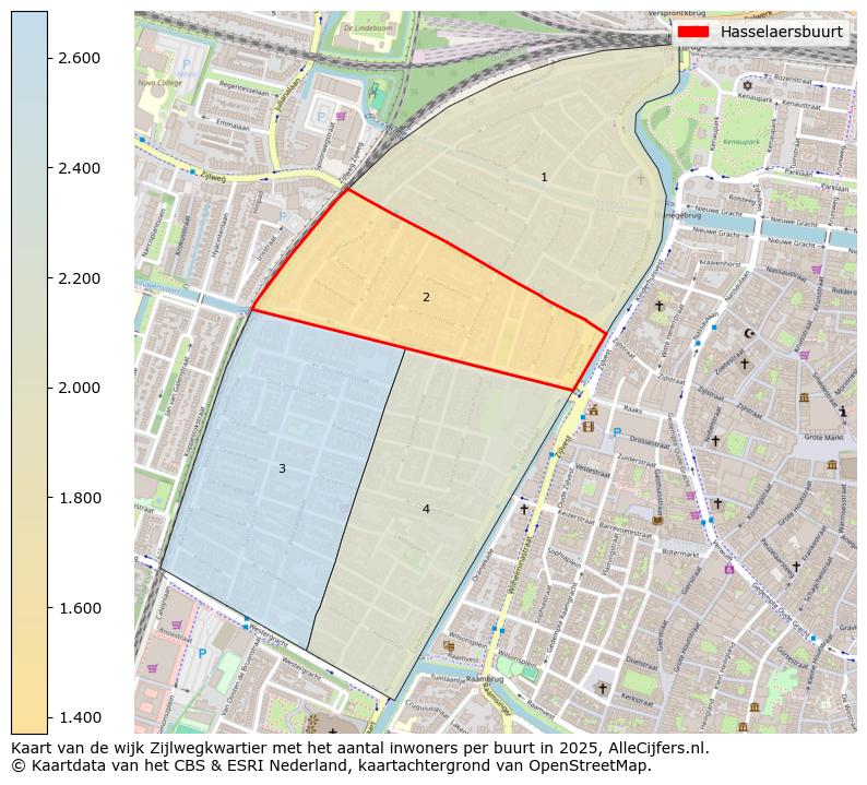 Afbeelding van de Hasselaersbuurt op de kaart.