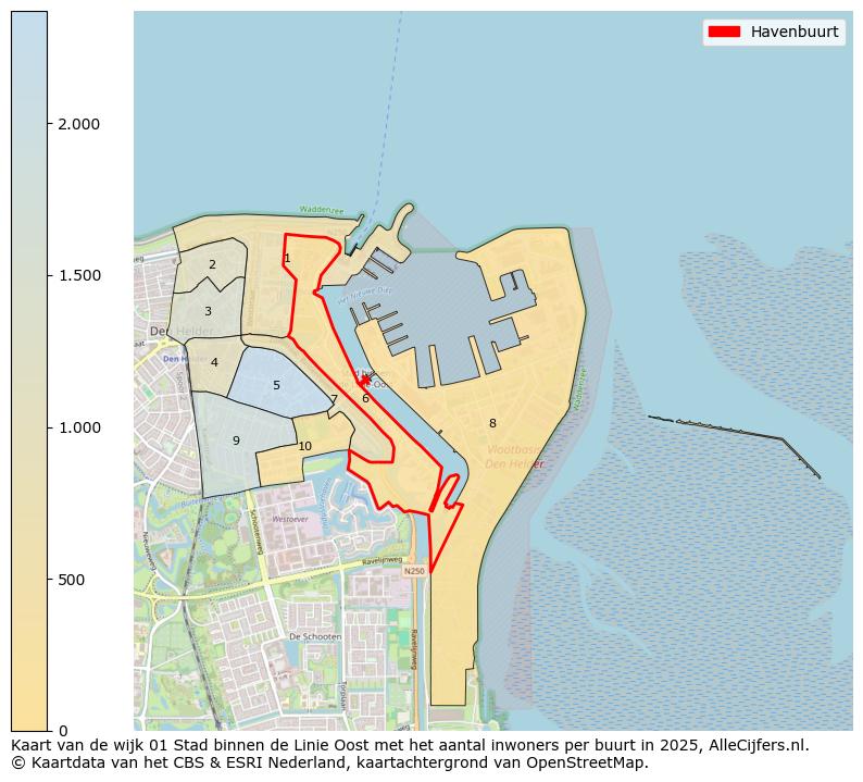 Afbeelding van de Havenbuurt op de kaart.