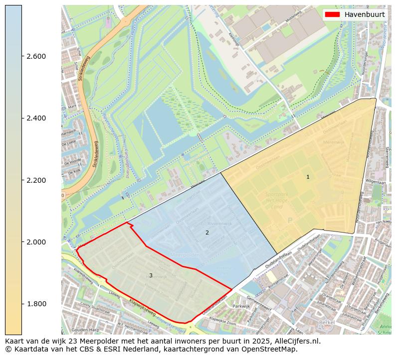 Afbeelding van de Havenbuurt op de kaart.